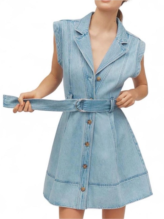 Derek Lam Dresses & Skirts - Derek Lam 10 Crosby Lya Belted
Sleeveless Denim Dress Sz 6 GUC
